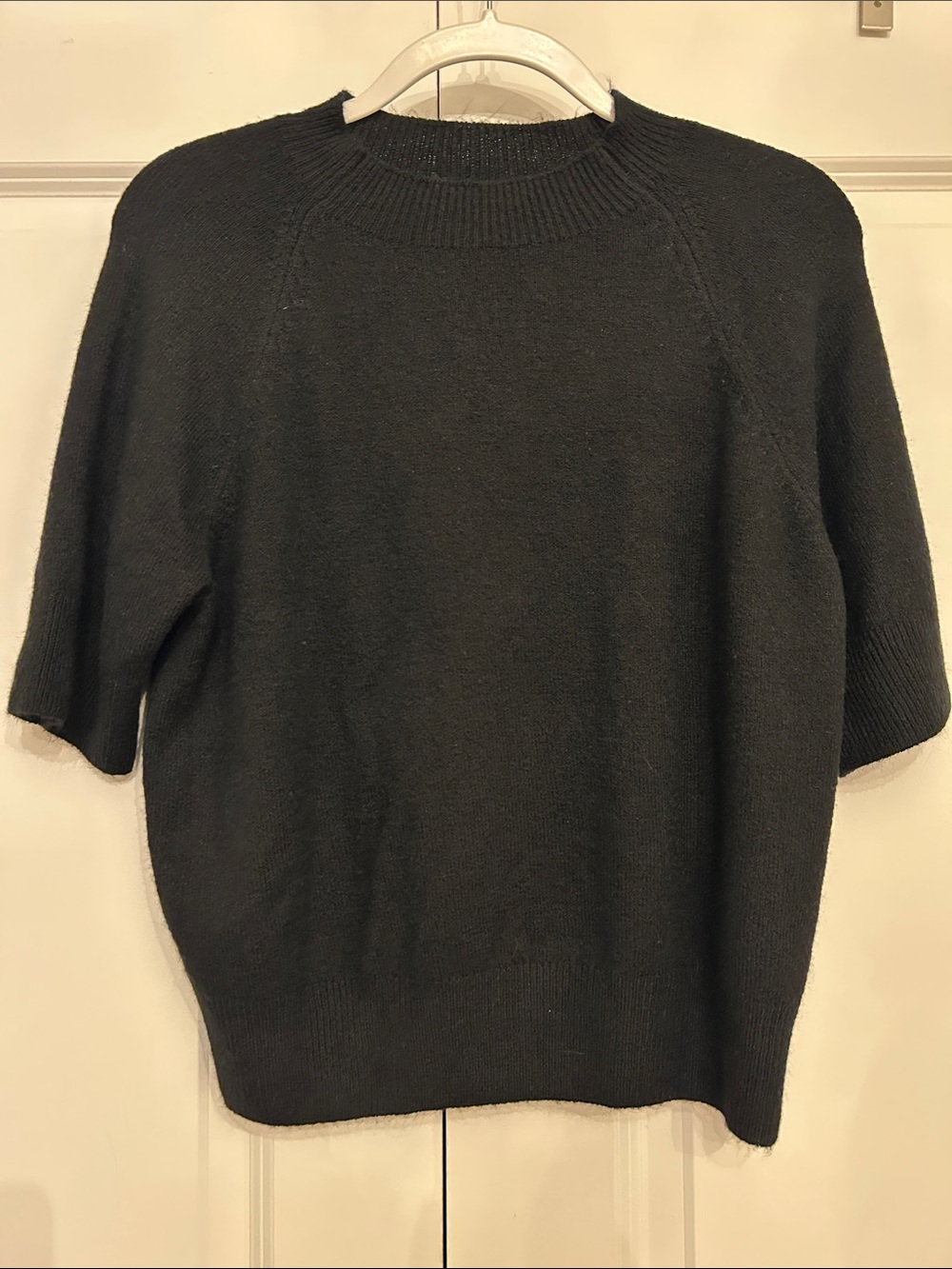 Vince Camuto Black Short-Sleeve Knit Top